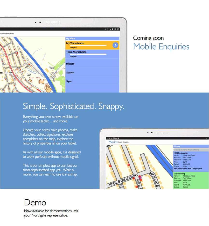 Introducing our mobile Enquiries.  Update notes, add photos, sketches, and signatures to your worksheets.